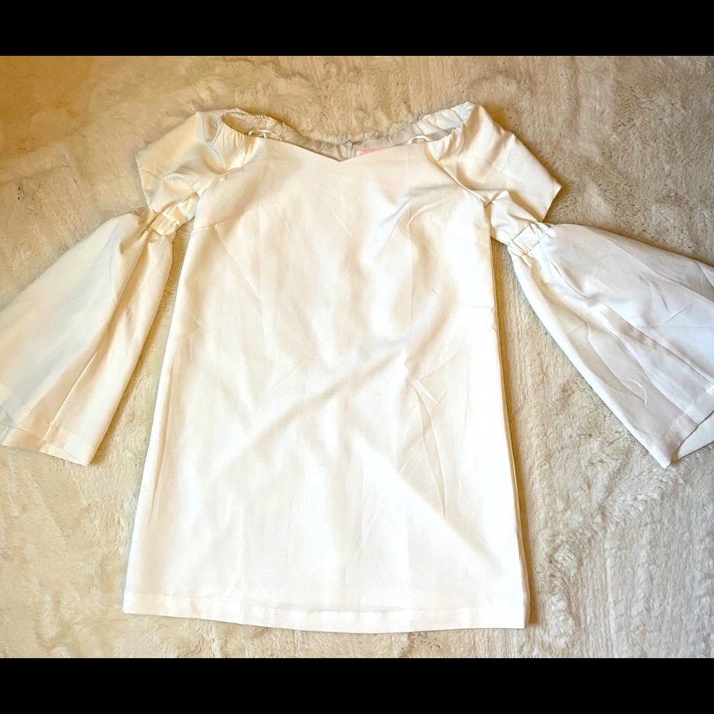 Re-named Juliette white off the shoulder mini dress - Small